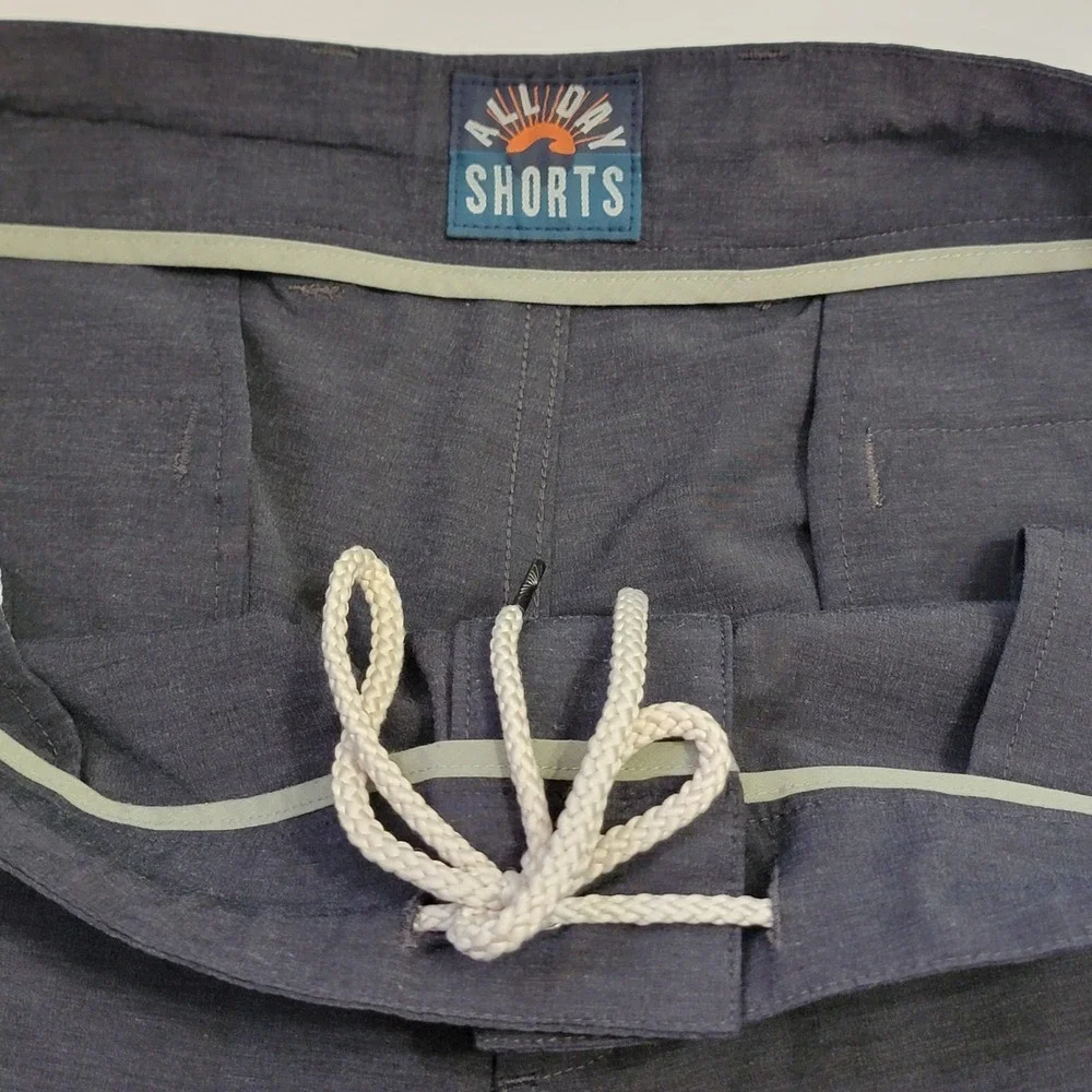 Faherty Shorts Mens 36 Gray All Day Drawstring Chino Stretch Casual Pockets Gray